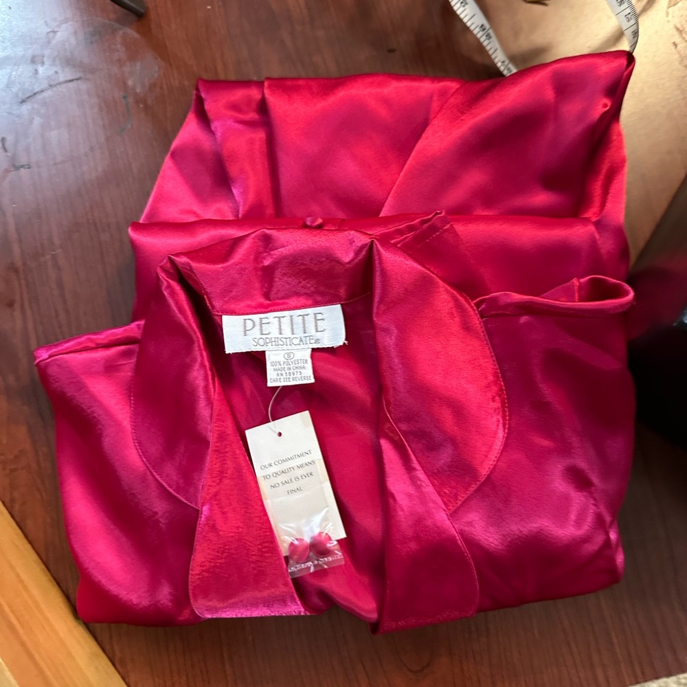 Vintage Petite Sophisticate Vibrant Red Satin pajamas